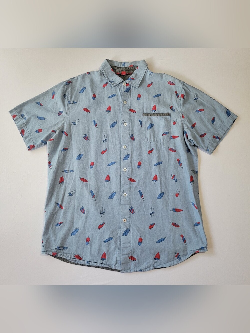 Unionbay Denim Red & Blue Popsicle Button Shirt